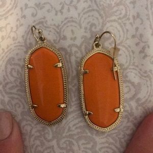 Kendra Scott orange and gold Elle earrings